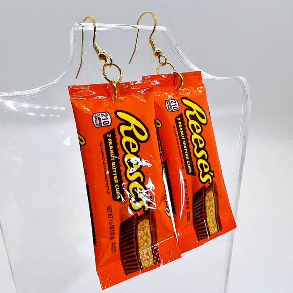 Reeses Cups Earrings - Peanut Butter Cups Earrings - Candy Earrings - Picture 6 of 10